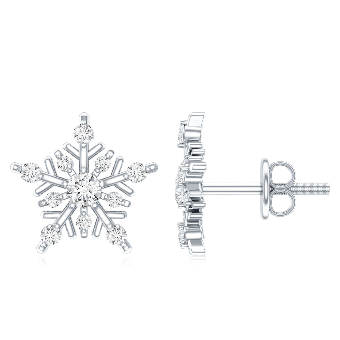 Lab Grown Diamond Icy Snowflake Earrings