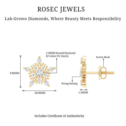 Lab Grown Diamond Icy Snowflake Earrings