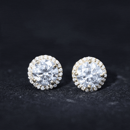 Round Halo Lab Grown Diamond Earring For Women