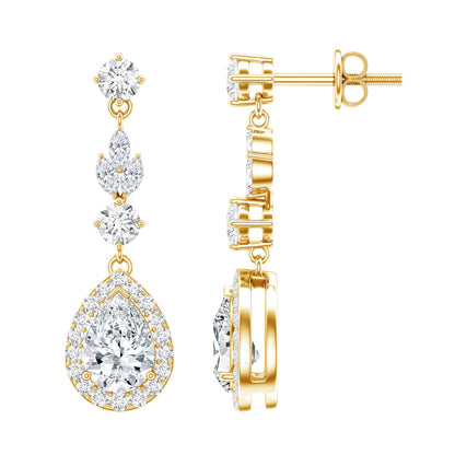 Certified Lab Grown Diamond Dangling Earrings