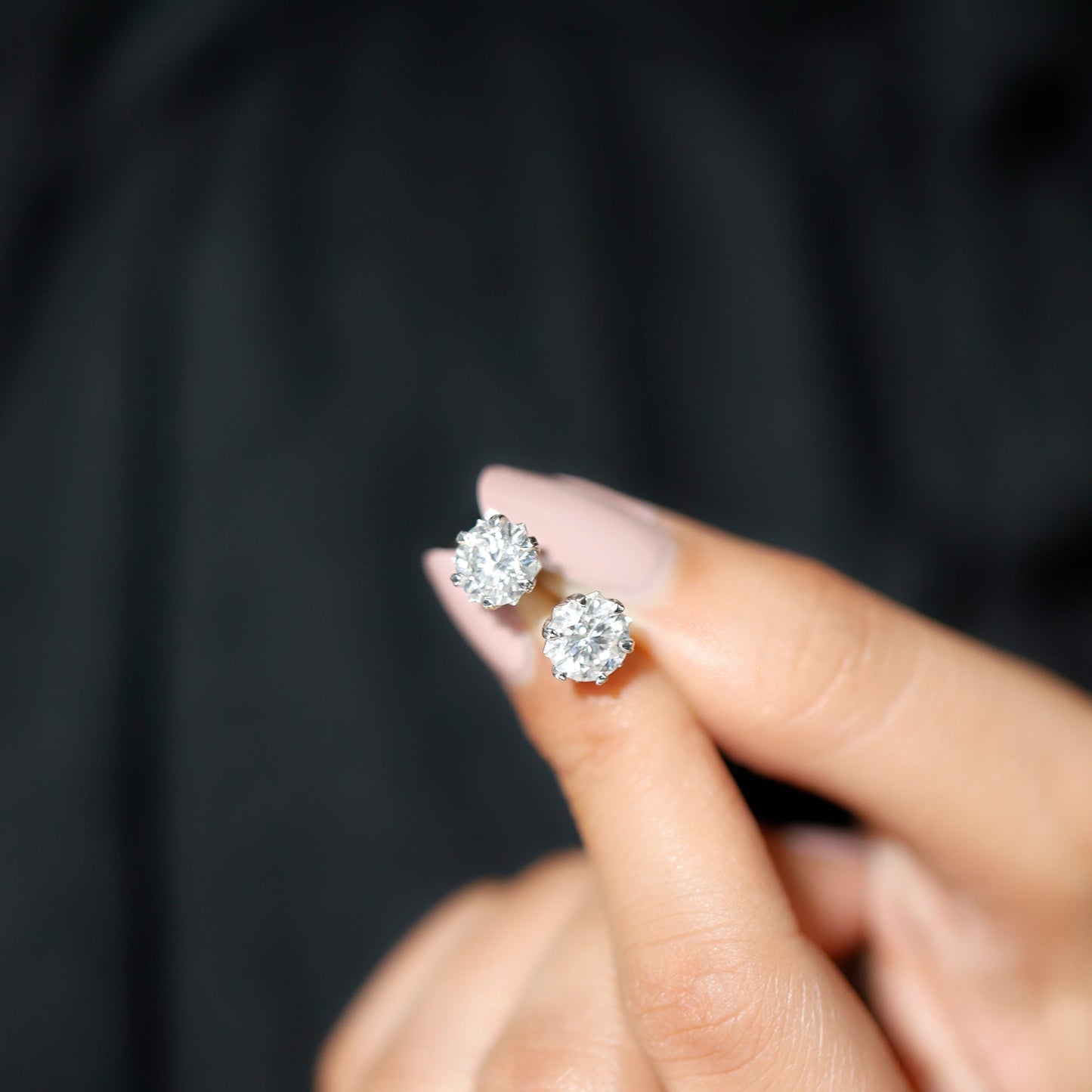Certified 7 mm Lab Created Diamond 2 Carat Earrings