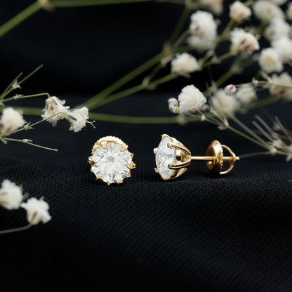 Certified 7 mm Lab Created Diamond 2 Carat Earrings