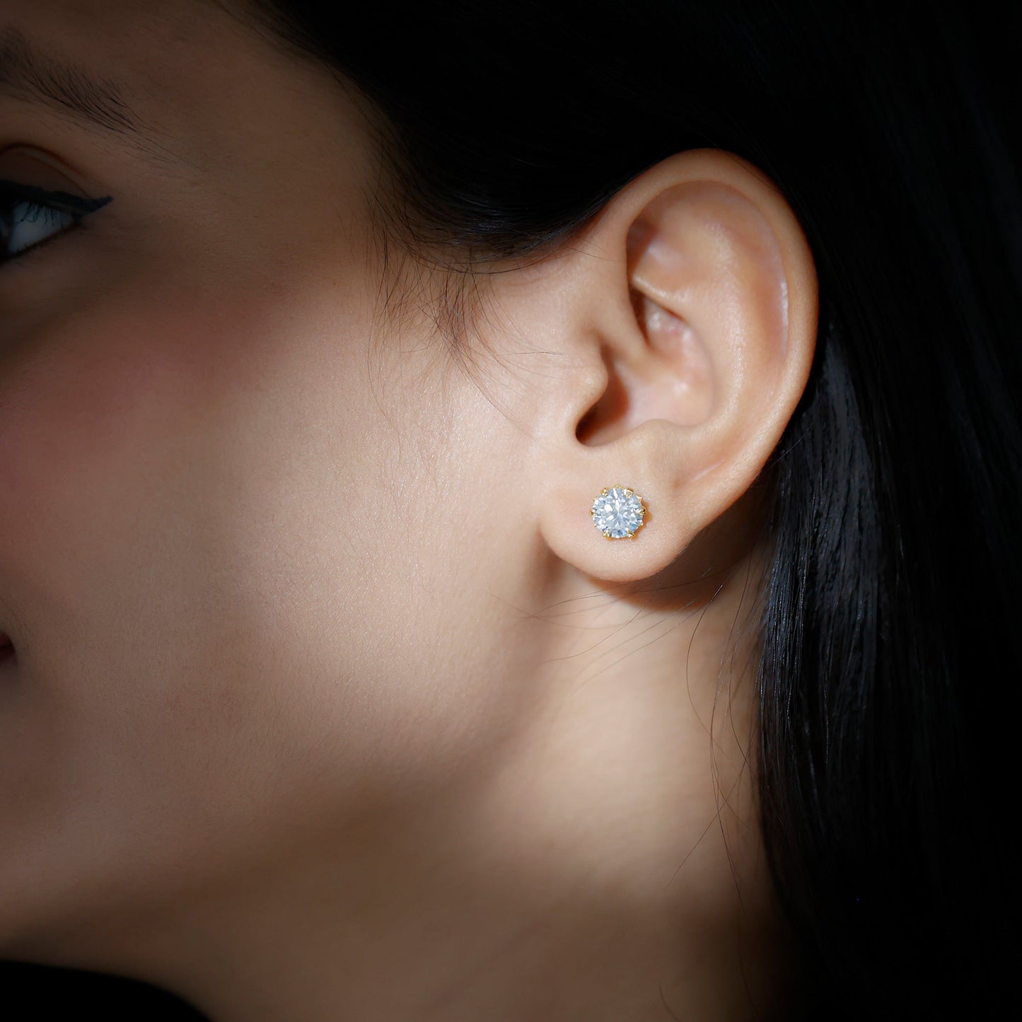 Certified 7 mm Lab Created Diamond 2 Carat Earrings