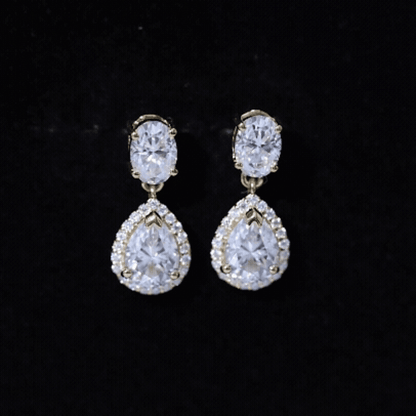 Dangling Lab Grown Diamond Bridal Earrings