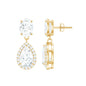 Dangling Lab Grown Diamond Bridal Earrings