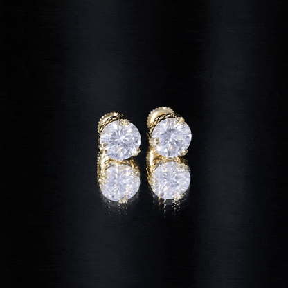 Certified 8mm Round Diamond Studs with Screw Back