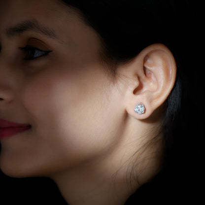 Certified 8mm Round Diamond Studs with Screw Back