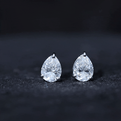Certified 2 Carat Diamond Teardrop Earrings With Screw Back