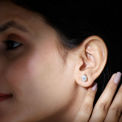 Certified 2 Carat Diamond Teardrop Earrings With Screw Back