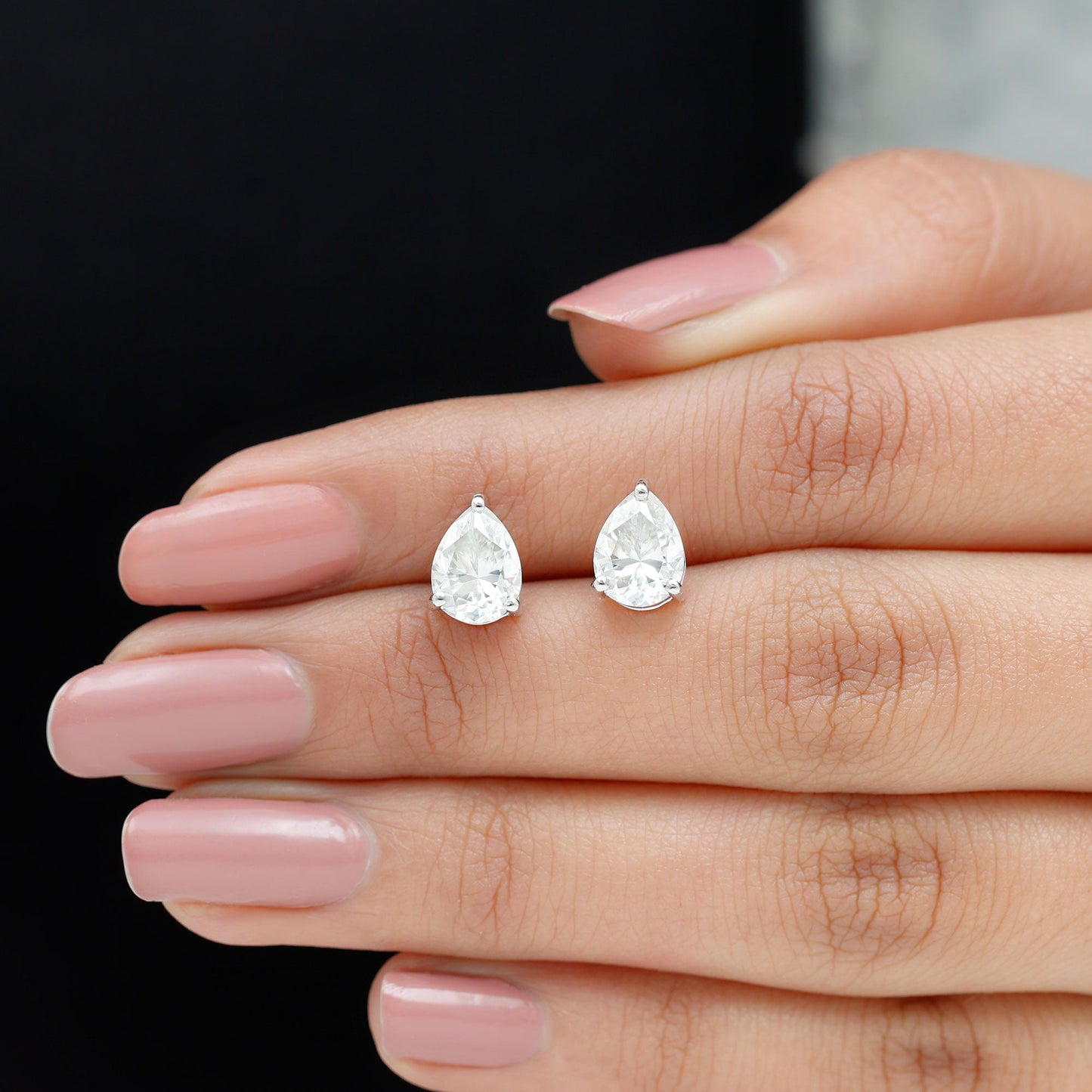 Certified 2 Carat Diamond Teardrop Earrings With Screw Back