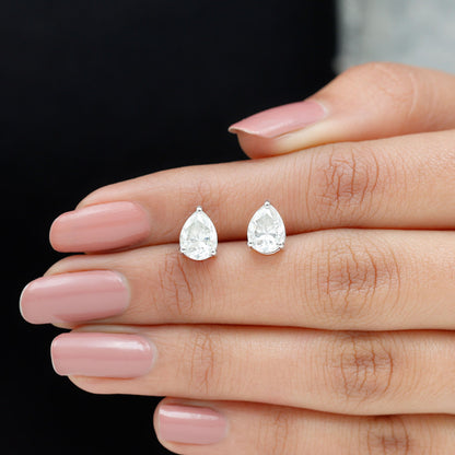 Certified 2 Carat Diamond Teardrop Earrings With Screw Back