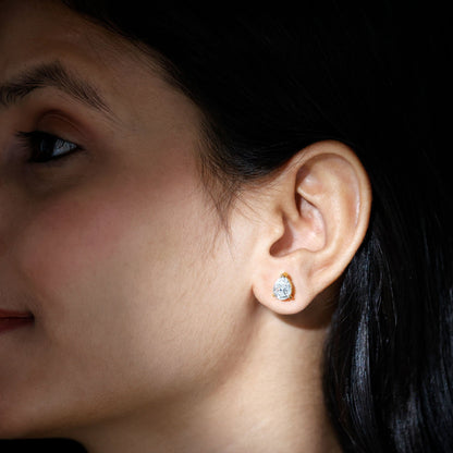 Certified 2 Carat Diamond Teardrop Earrings With Screw Back