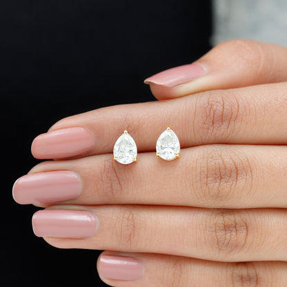 Certified 2 Carat Diamond Teardrop Earrings With Screw Back