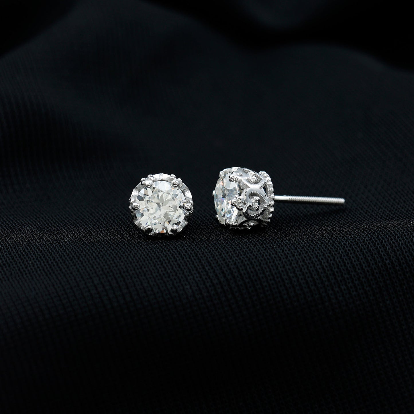 Certified Lab Created Diamond Crown Earrings for Women