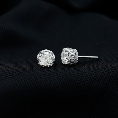 Certified Lab Created Diamond Crown Earrings for Women