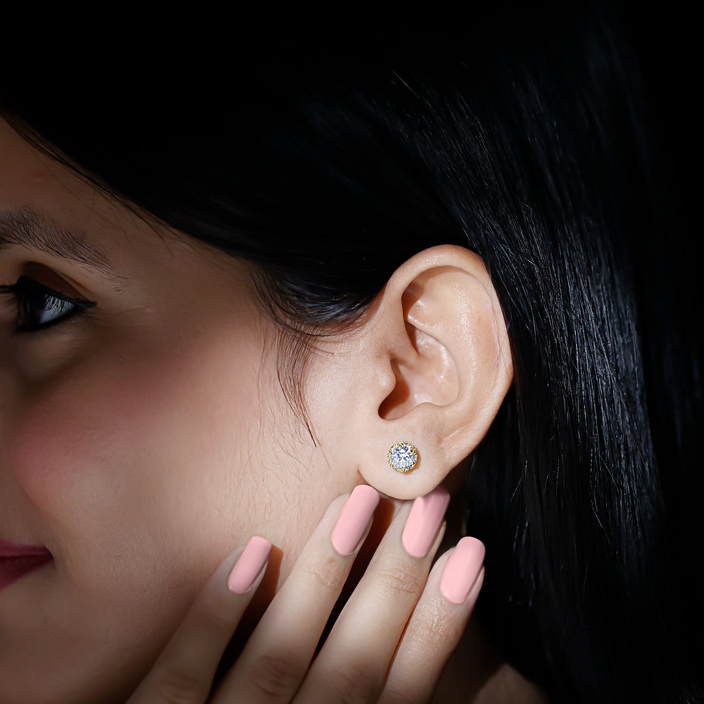 Certified Lab Created Diamond Crown Earrings for Women