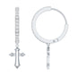 Lab Grown Diamond Holy Cross Hoop Drop Earrings For Women