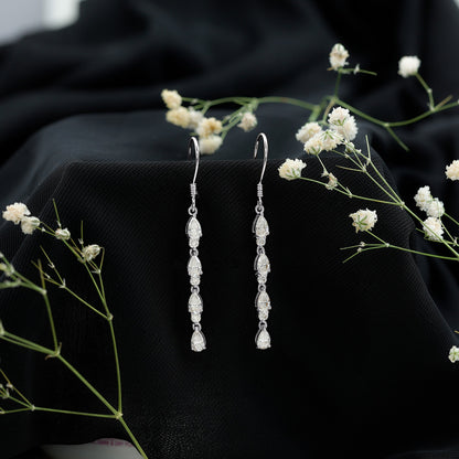 Lab Grown Diamond Long Dangling Earrings