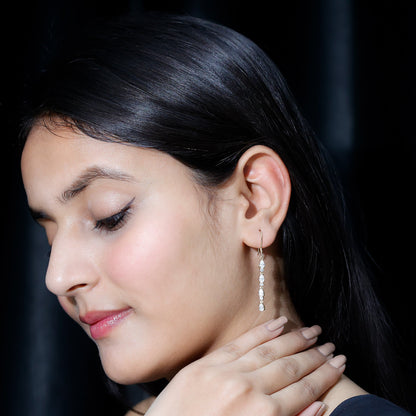 Lab Grown Diamond Long Dangling Earrings