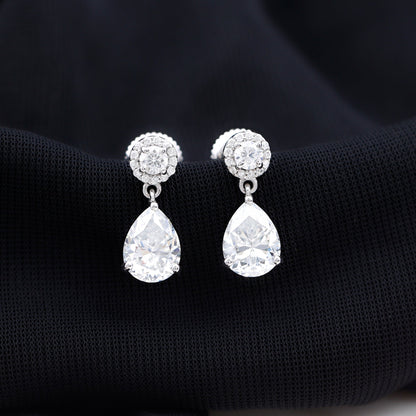 Certified Lab Grown Diamond Dangling Bridal Earrings