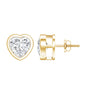 Certified Bezel Set 7mm Lab Grown Diamond Heart Earrings