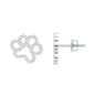 Lab Grown Diamond Paw Print Earrings For Women