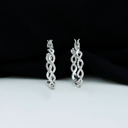 Certified Lab Created Diamond Hoops for Women