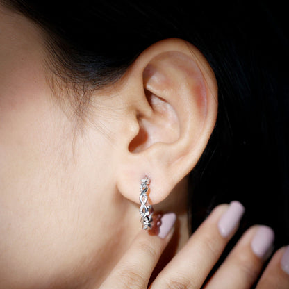 Certified Lab Created Diamond Hoops for Women