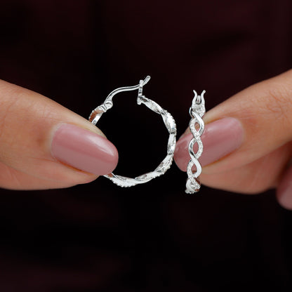 Certified Lab Created Diamond Hoops for Women