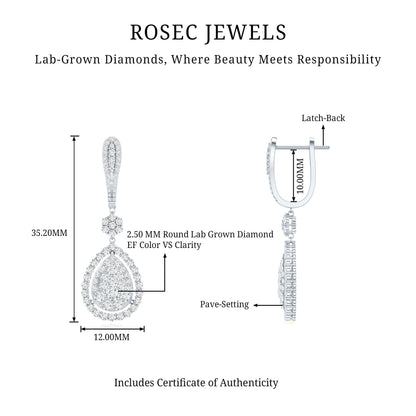 Lab Grown Diamond Bridal Drop Earrings