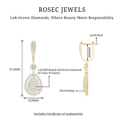 Lab Grown Diamond Bridal Drop Earrings