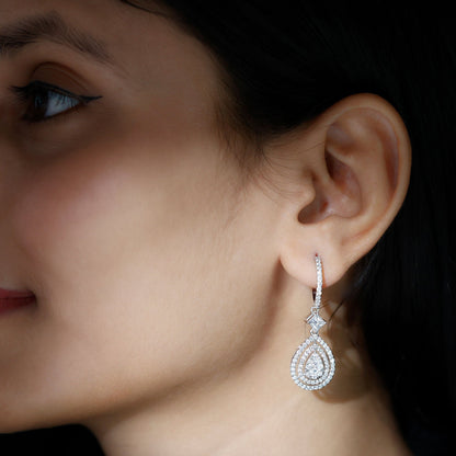 Certified Lab Created Diamond Wedding Earrings For Bride