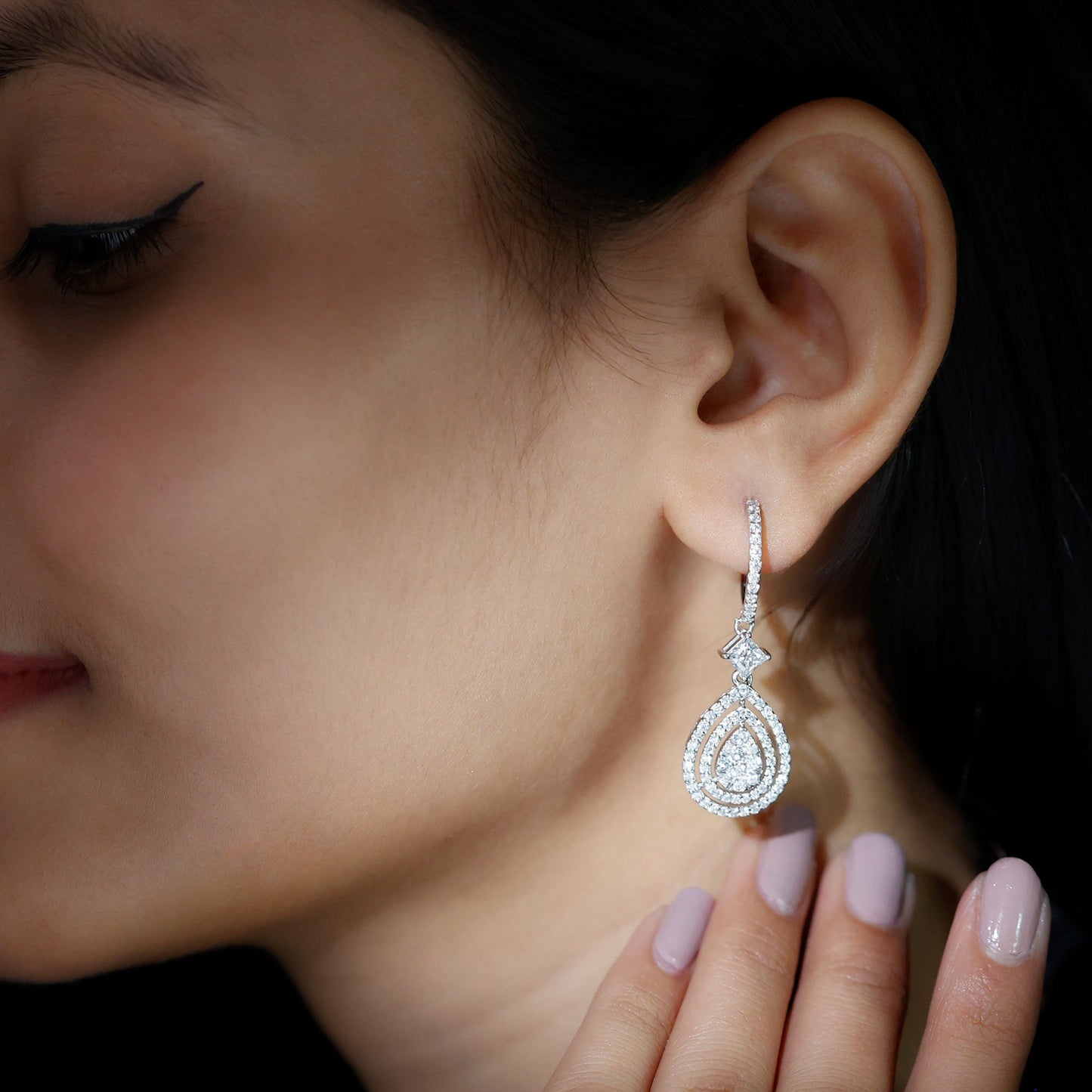 Certified Lab Created Diamond Wedding Earrings For Bride