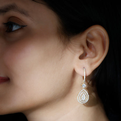 Certified Lab Created Diamond Wedding Earrings For Bride