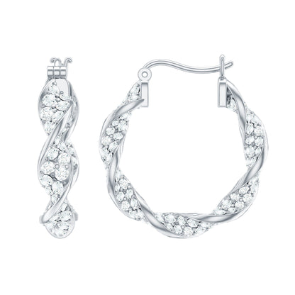 Certified Lab Grown Diamond Twisted Hoop Earrings for Women