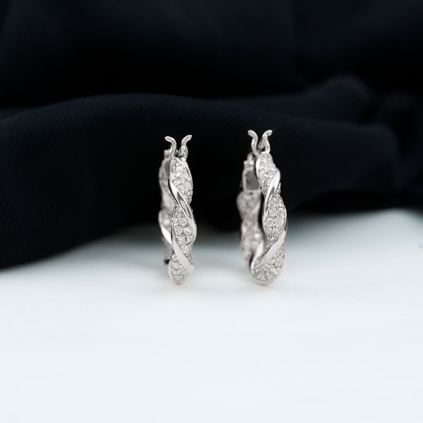 Certified Lab Grown Diamond Twisted Hoop Earrings for Women