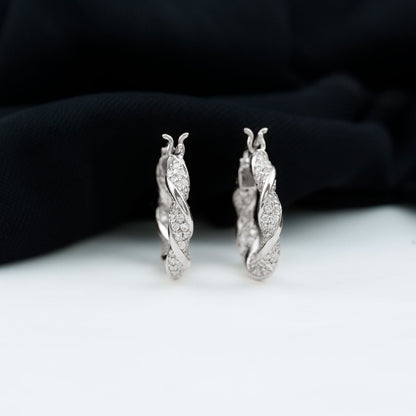 Certified Lab Grown Diamond Twisted Hoop Earrings for Women