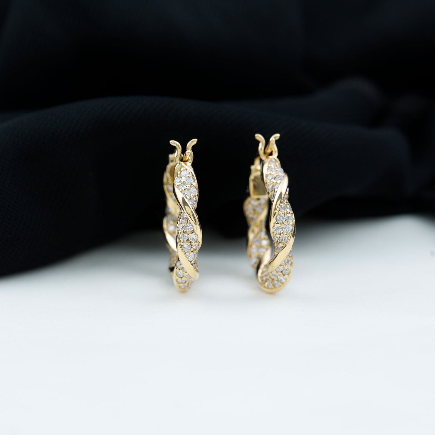 Certified Lab Grown Diamond Twisted Hoop Earrings for Women