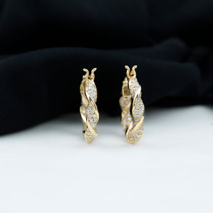 Certified Lab Grown Diamond Twisted Hoop Earrings for Women