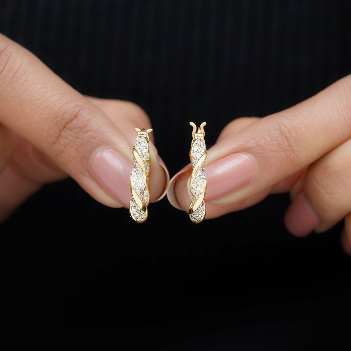 Certified Lab Grown Diamond Twisted Hoop Earrings for Women