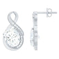 4 Carat Oval Cut Moissanite Infinity Stud Earrings in Silver