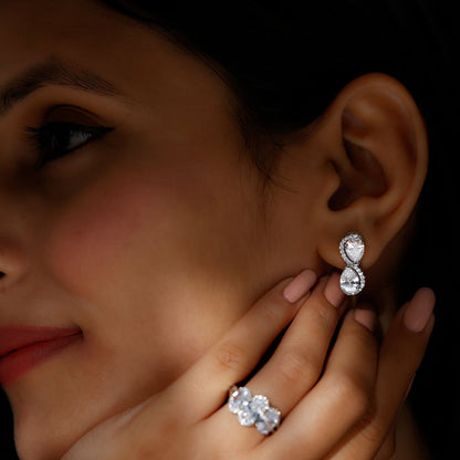 5 Carat Designer Moissanite Big Stud Earrings with Certificate