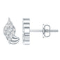 Contemporary Moissanite Leaf Stud Earrings in Silver