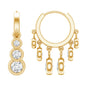 Bezel Set Moissanite Hinged Hoop Drop Earrings in Silver