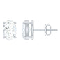 4X6 MM Oval Shaped Lab Grown Diamond Solitaire Stud Earrings