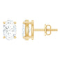 4X6 MM Oval Shaped Lab Grown Diamond Solitaire Stud Earrings