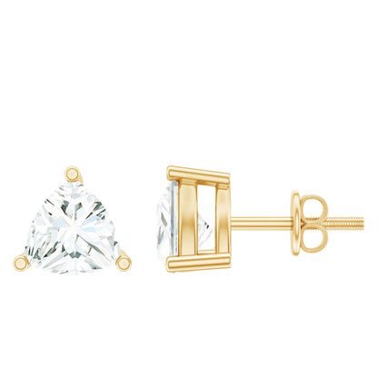 Trilliant Cut 5 MM Lab Grown Diamond Solitaire Stud Earrings
