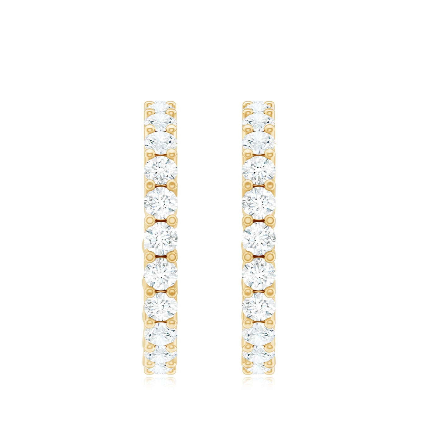 Lab Grown Diamond Hoop Earrings with Screw Back