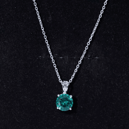 AAAA Quality 2 Carat Lab Grown Emerald Pendant Necklace with Chain