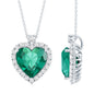 Lab Created 12 MM Emerald Moissanite Heart Pendant Necklace